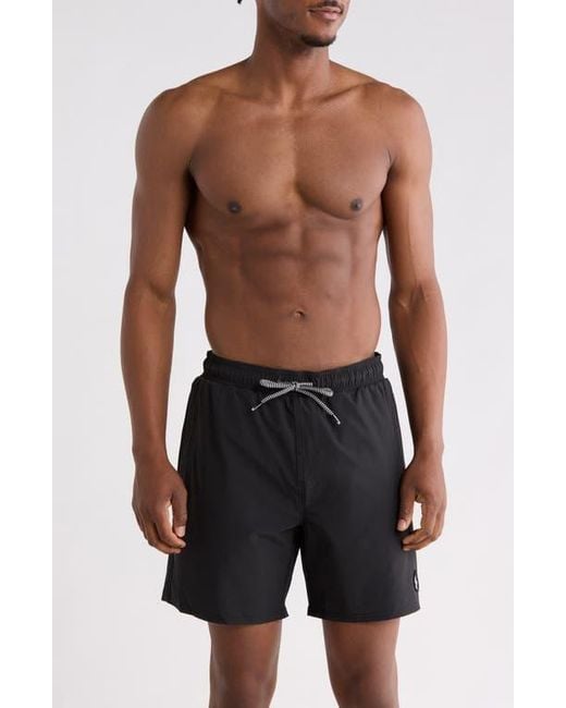 Volcom Blue Manic Swim Trunks for men