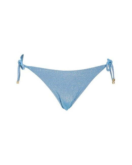 vitamin-a-elle-metallic-side-tie-bikini-bottoms-in-blue-lyst