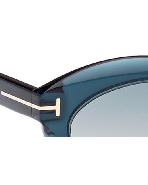 Tom Ford Blue 55Mm Gradient Oval Sunglasses