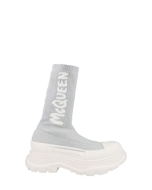 McQueen White Ribbed Tread Sock Bootie
