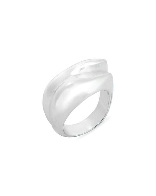 Leith White Ridged Ring