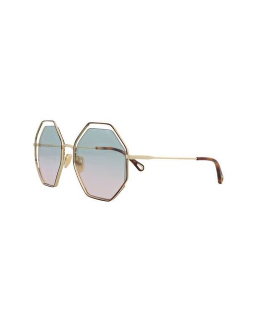 Chloé Brown Oversize Geometric Sunglasses