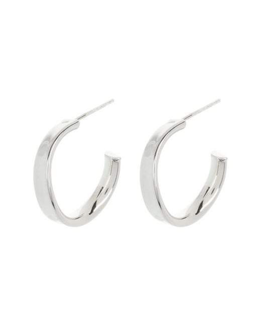 Argento Vivo Sterling Silver Metallic Medium Hoop Earrings