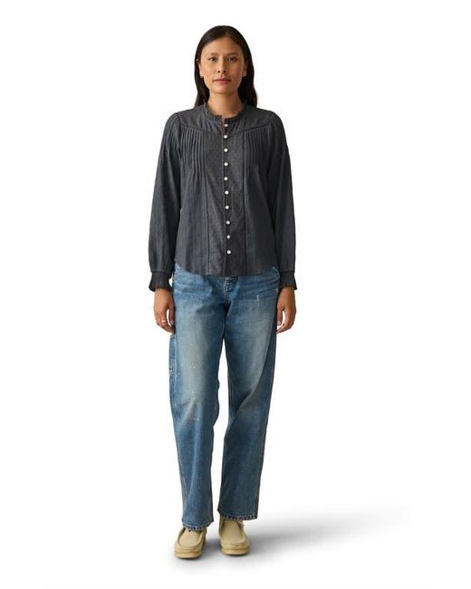Faherty Brand Black Lily Organic Cotton Button-Up Shirt