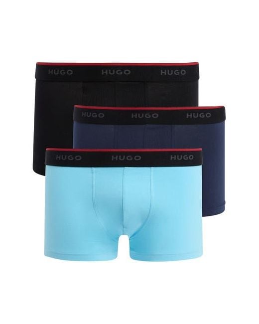 Boss Blue Triplet Stretch Cotton Trunks for men