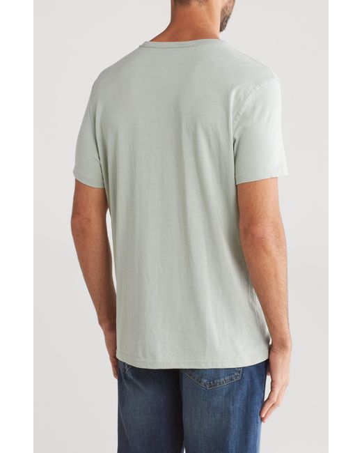 Lucky Brand Gray Button Notch Neck T-shirt for men