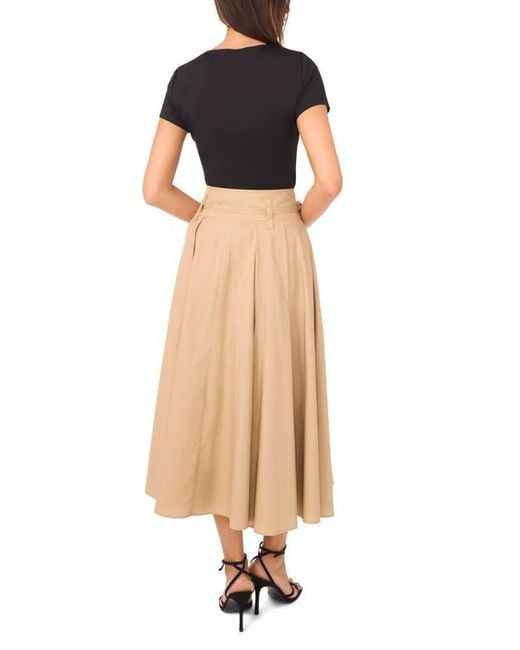Ted Baker Natural Pleated Belt A-Line Skirt
