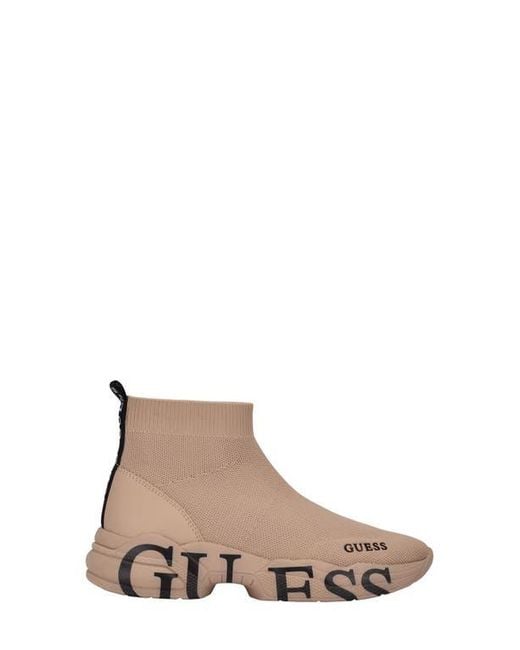 Guess Brown Pause High Top Sock Sneaker
