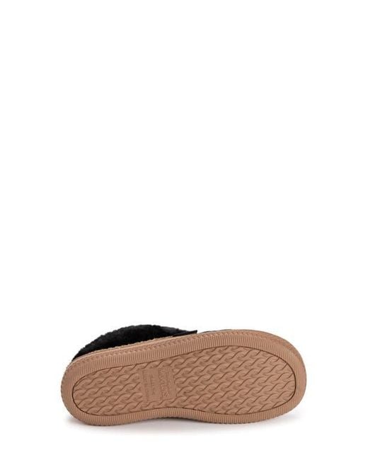 Muk Luks Black Charlee Faux Fur Clog Slipper