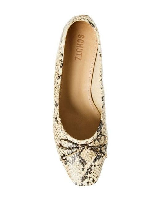 SCHUTZ SHOES Natural Arissa Snakeskin Embossed Ballet Flat