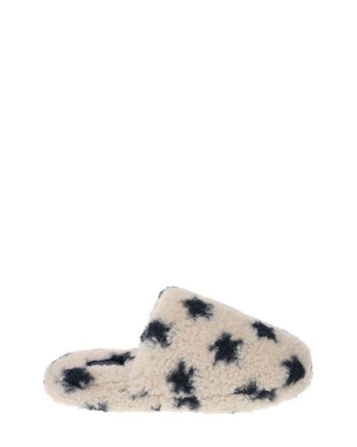 Rachel Roy Gray Star Print Faux Fur Slipper