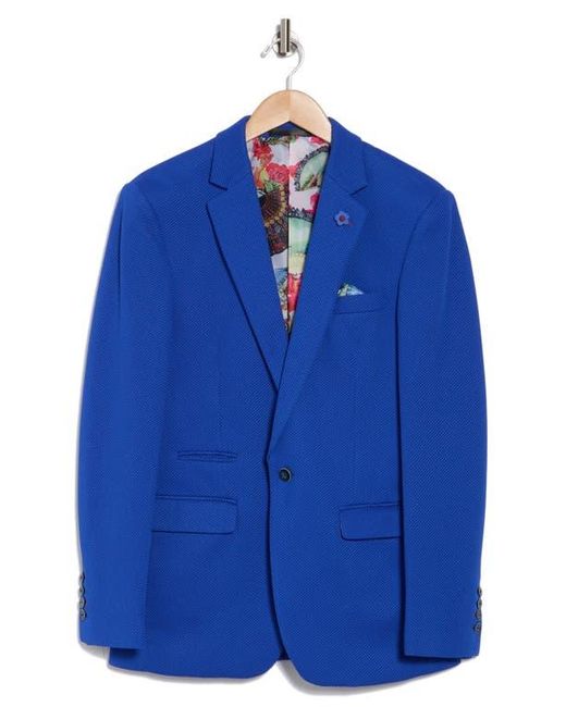 T.R. Premium Blue Slim Fit Knit Fashion Blazer for men