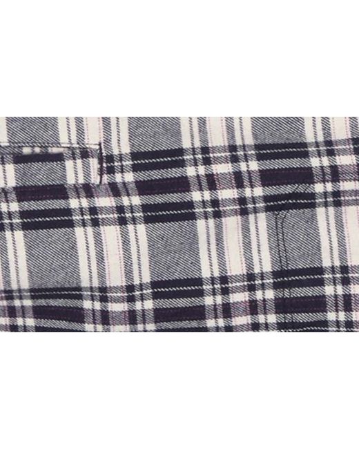 Rainforest Plaid Flannel Faux Shearling Lined Hooded Shirt Jacket in