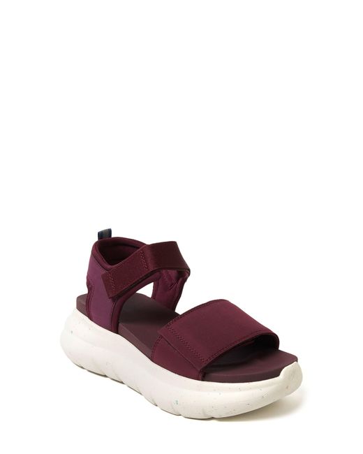 Dearfoams Purple Odell Ankle Strap Platform Sandal