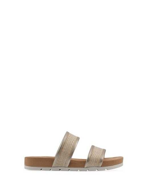 White Mountain Brown Tropical Slide Sandal