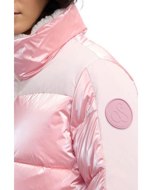 Scotch & Soda Pink Selma Mixed Media Water Repellent Jacket