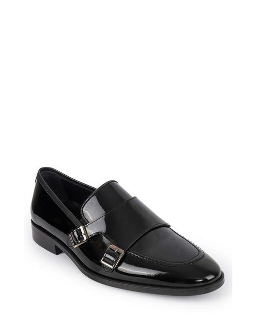 VELLAPAIS Black Hardin Monk Strap Loafer for men