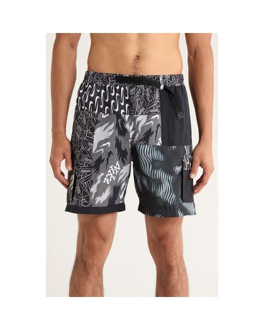 Nike Black 7-Inch Volley Swim Trunks for men