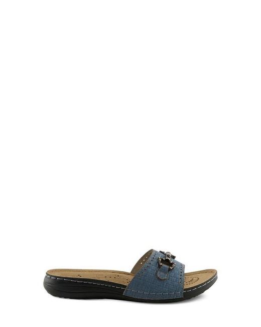 Flexus by Spring Step Blue Enamel Bit Slide Sandal