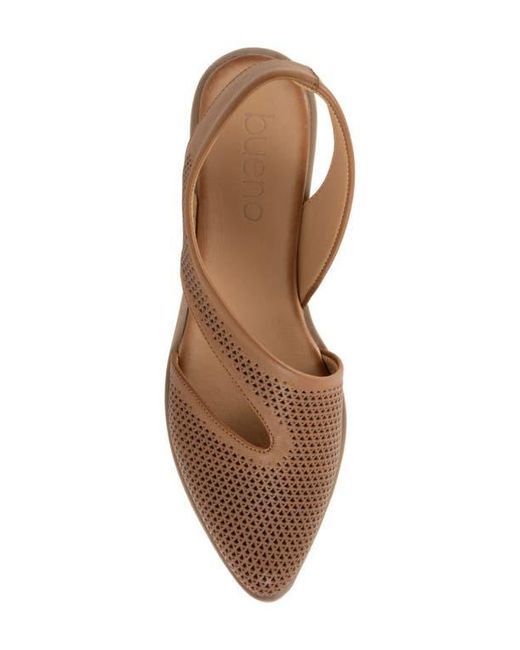 BUENO Brown Bianca Perf Slingback Pointed Toe Flat