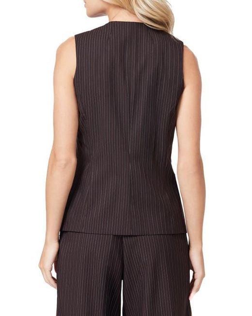 Scotch & Soda Black Pinstripe Longline Vest