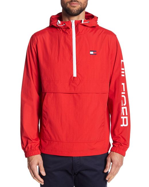 Download Tommy Hilfiger Synthetic Taslan Retro Half-zip Hooded ...