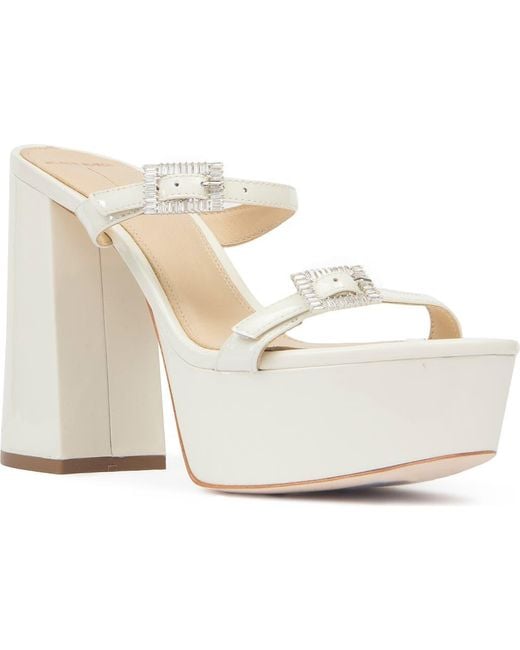 Black Suede Studio White Elsie Platform Sandal