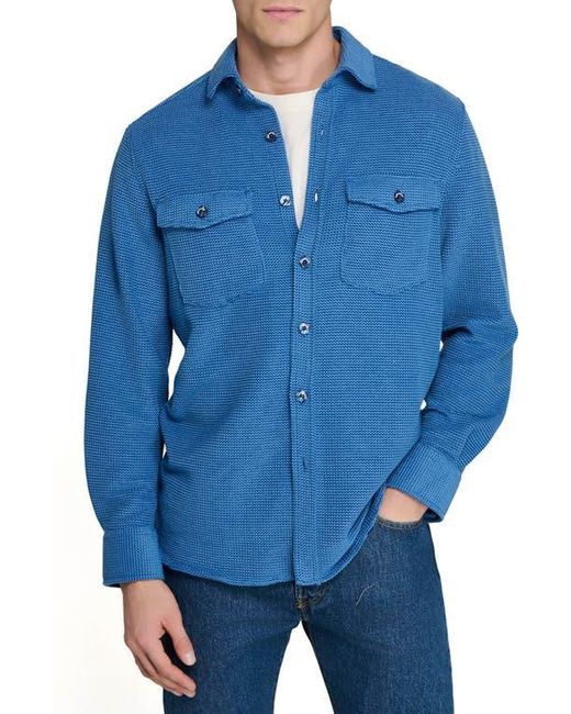Con.struct Blue Slim Fit Shirt Jacket for men