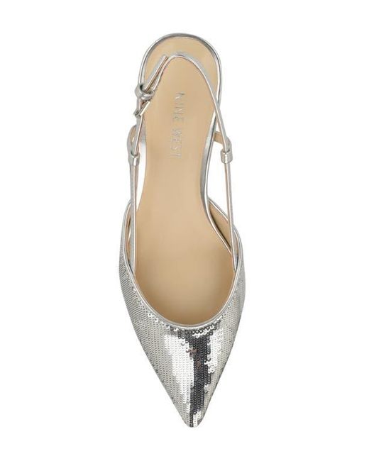 Nine West Gray Rowen Slingback Kitten Heel Pump