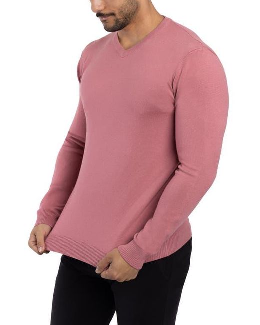 Xray Jeans Pink V-Neck Rib Knit Sweater for men