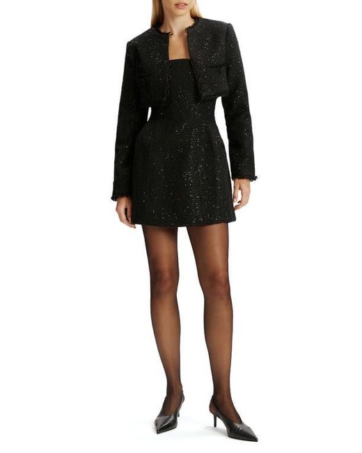 Bardot Black Karoline Bouclé Cropped Jacket
