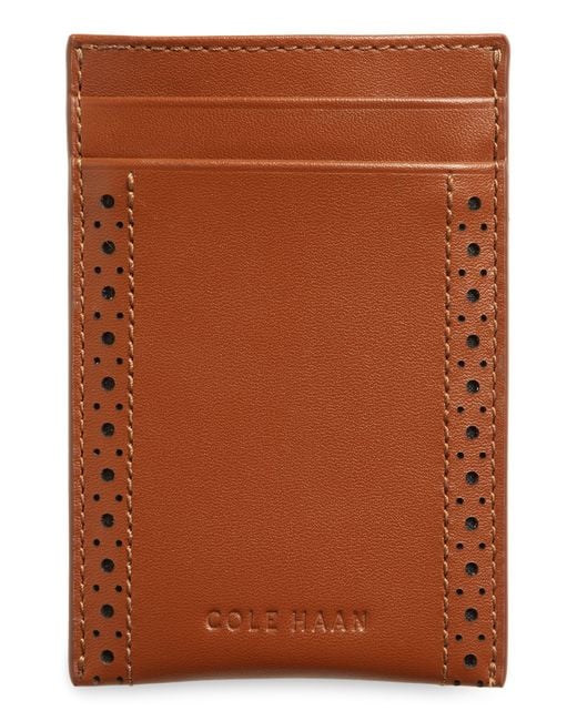 Cole Haan Brown Edge Brogue Magnetic Wallet for men