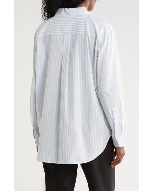 Calvin Klein Blue Stripe Cotton Button-Up Shirt