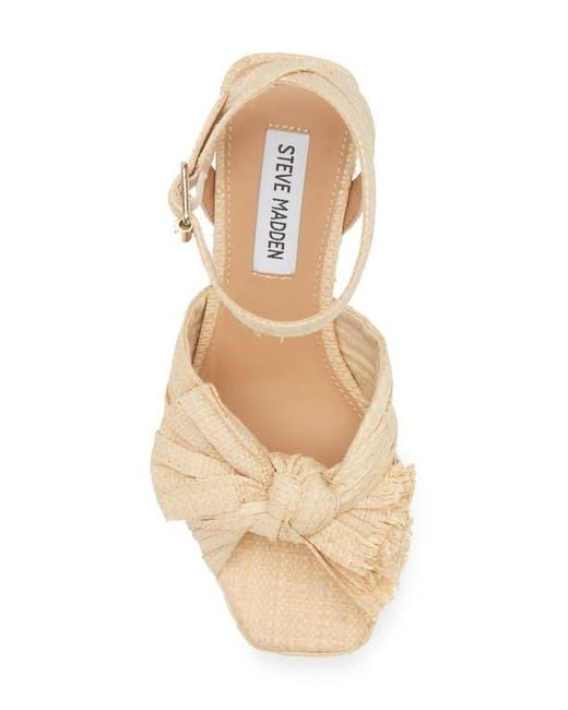 Steve Madden Metallic Romey Raffia Platform Ankle Strap Sandal