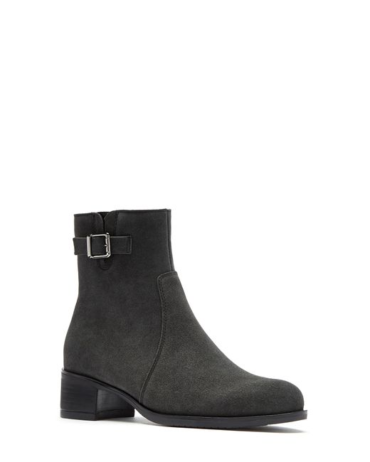 La Canadienne Halo Waterproof Suede Block Heel Bootie In Smoke At