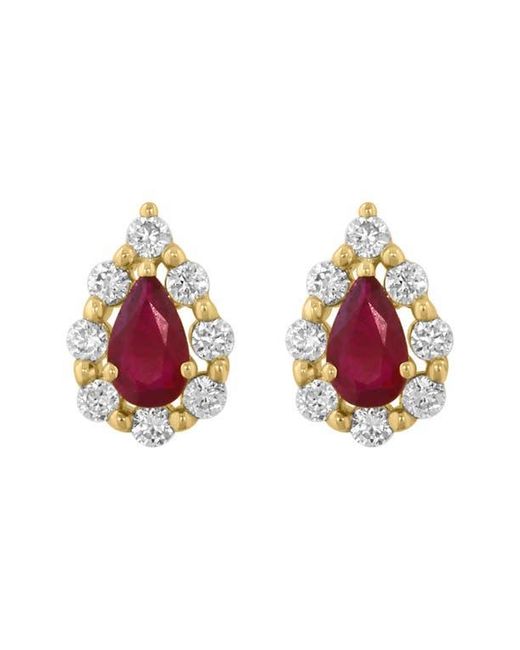 Effy Red Diamond & Ruby Stud Earrings