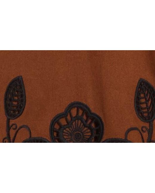 Ellen Tracy Brown Embroidered Pants