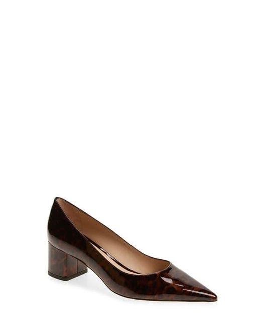 Stuart Weitzman Brown Stuart Power 50 Block Heel Pump