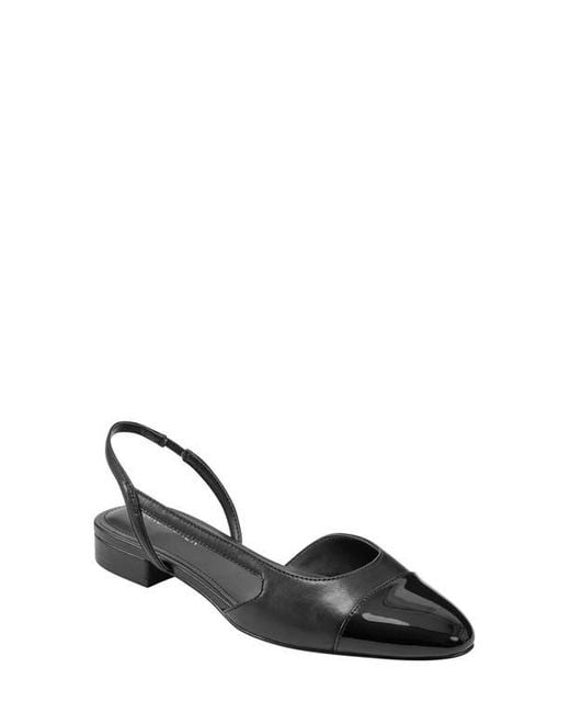 Marc Fisher Black Dela Slingback Flat