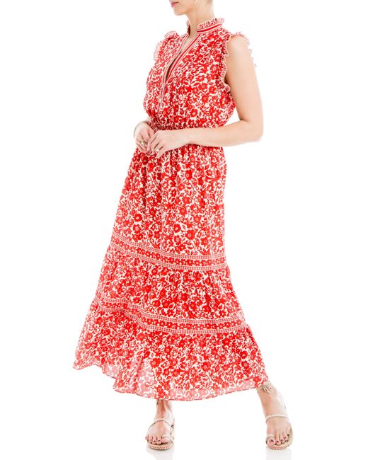 Max Studio Red Floral Maxi Dress