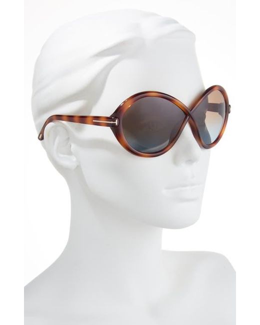 Tom Ford Brown 68Mm Gradient Butterfly Sunglasses
