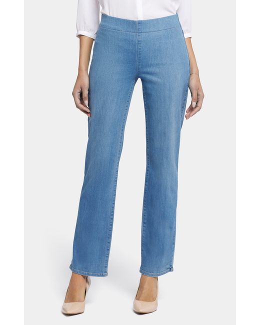 NYDJ Blue Bailey Pull-on Relaxed Straight Leg Jeans
