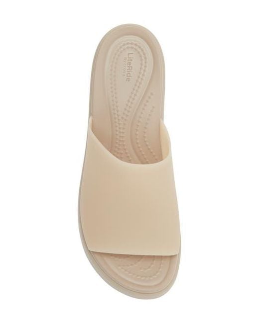 CROCSTM Natural Brooklyn Platform Slide Sandal