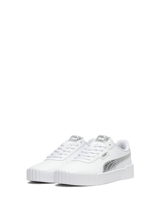 PUMA White Carina 3.0 Metallic Whisper Sneaker
