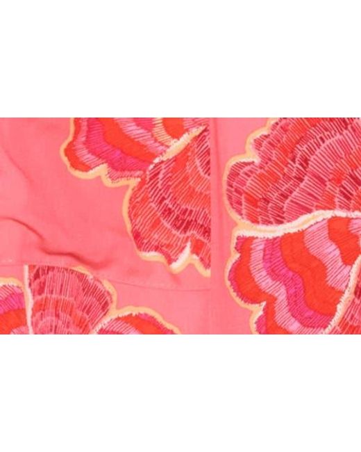 DR2 by Daniel Rainn Red Daniel Rainn Floral Midi Skirt