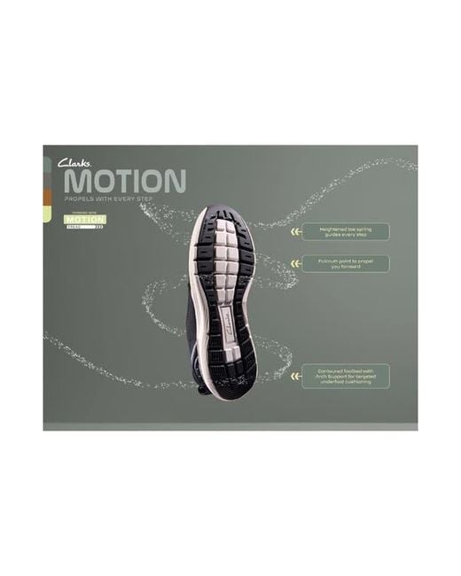 Clarks Gray Motion Trek Sneaker for men