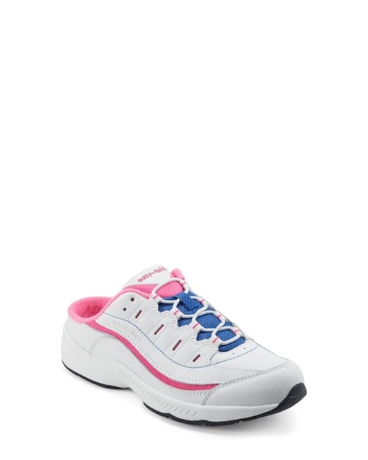 Easy Spirit Romy Mule Sneaker In White/pink/princess Blue At Nordstrom Rack Lyst
