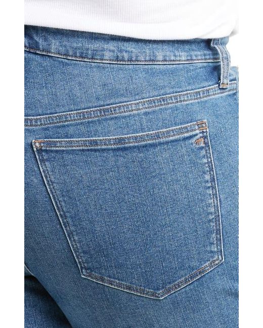 Madewell Blue Raw Hem Kick Out Crop Jeans