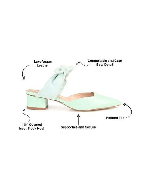 Journee Collection Blue Lizard-Embossed Vegan Leather Block Heel Mules