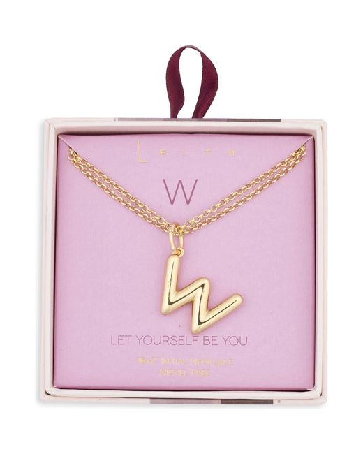 Leith Pink Lowercase Initial Bubble Pendant Necklace